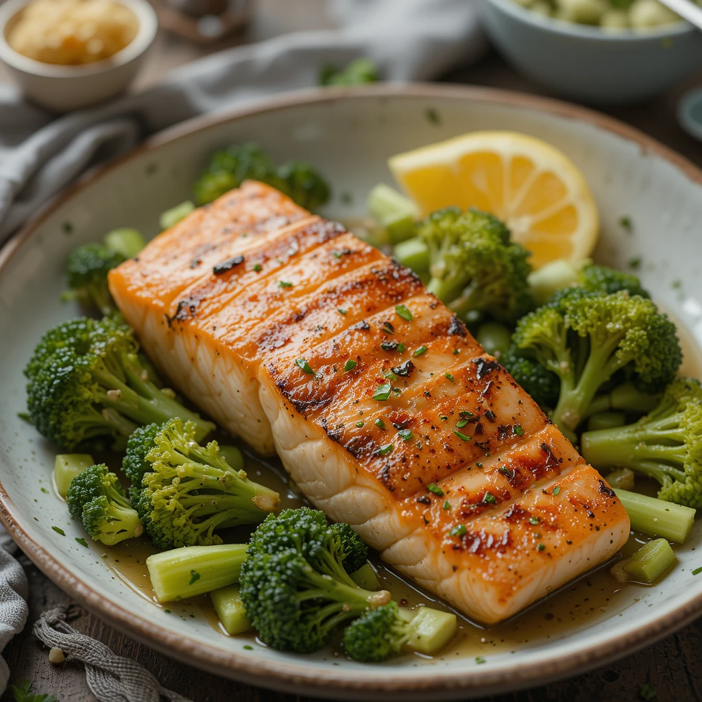 Sesame ginger salmon and vegetables from JoAnn’s recipe collection